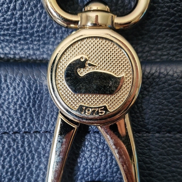 Large Dooney & Bourke Navy Blue Leather Shoulder Bag - Picture 15 of 16